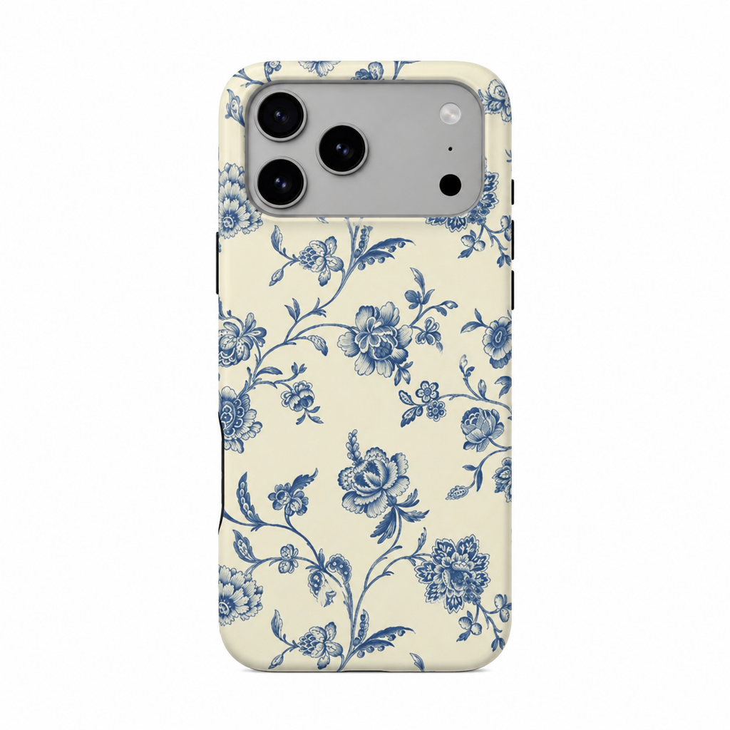 Blue Toile Bloom | Phone Case