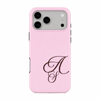 Pink phone case with initials